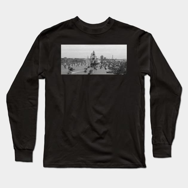 Panoramic pirate invasion Long Sleeve T-Shirt by dltphoto